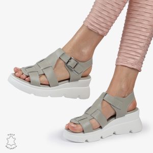 SAndale DAMA DIN PIELE NATURALA CU BARETE CRL1421 GRI