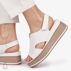 Sandale DAMA SPORT DIN PIELE NATURALA CU INCHIDERE SCAI CRL1410 ALB