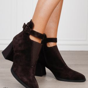 Botine damă din piele naturală întoarsă
