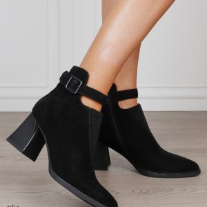 Botine damă din piele naturală întoarsă