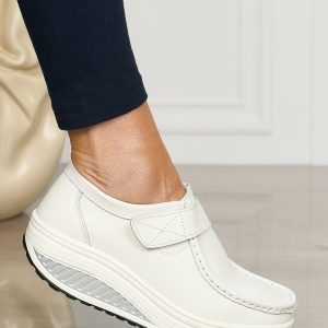 Mocasini dama din Piele Naturala CRL0063 ALB
